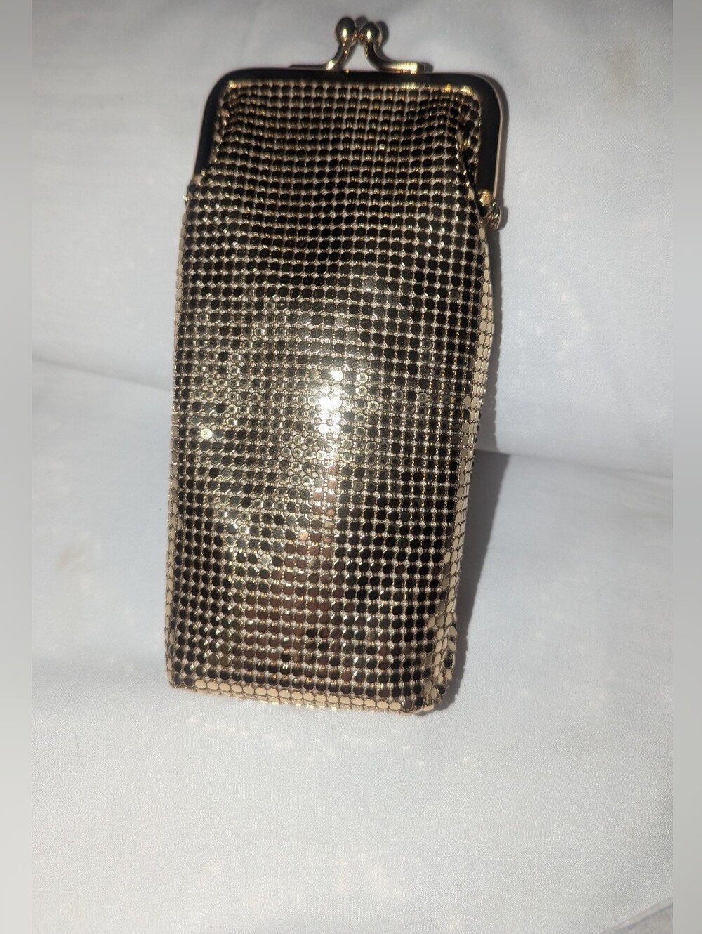 Vintage Whiting & Davis  Gold Mesh Kisslock Pouch.Made In USA - Picture 3 of 10